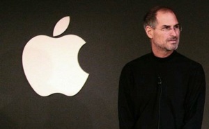 Steve Jobs during his recognizable product launch presentations. 